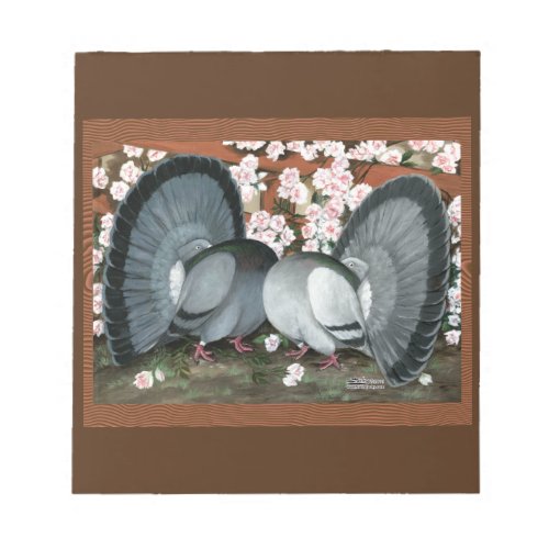 Fantail Pigeons Matched Pair Notepad