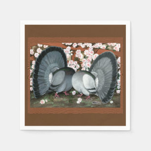 Fantail Pigeons Matched Pair Paper Napkins