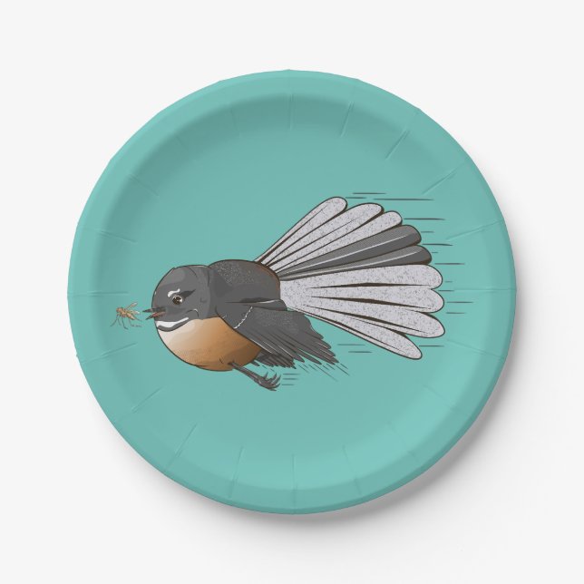 Fantail Piwakawaka Paper Plates (Front)