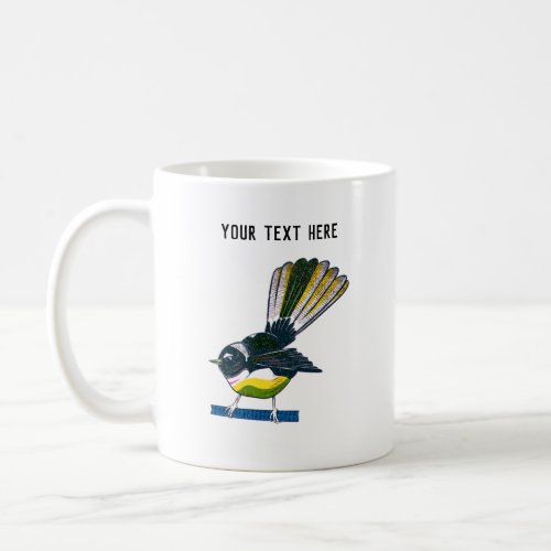 Fantail riso print style coffee mug