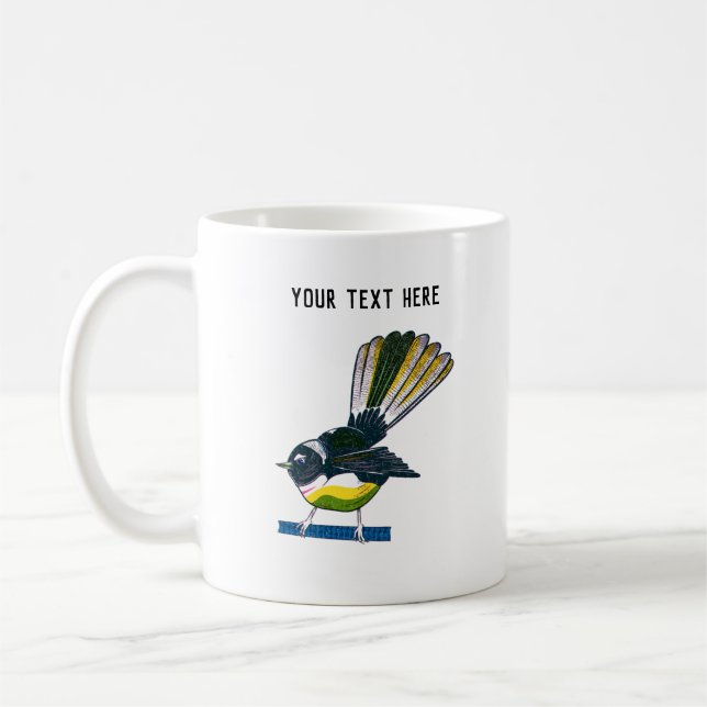 Fantail riso print style coffee mug (Left)