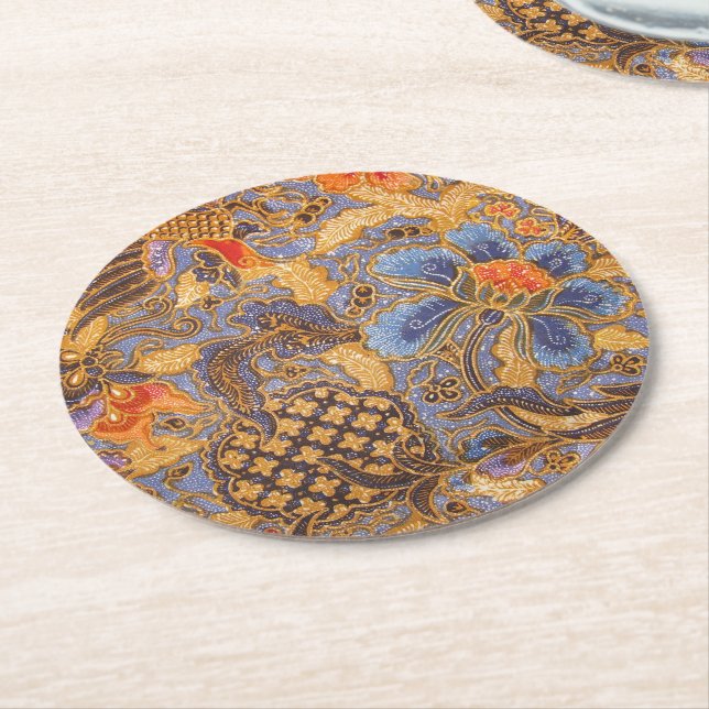 Fantasia Batik Round Paper Coaster (Angled)