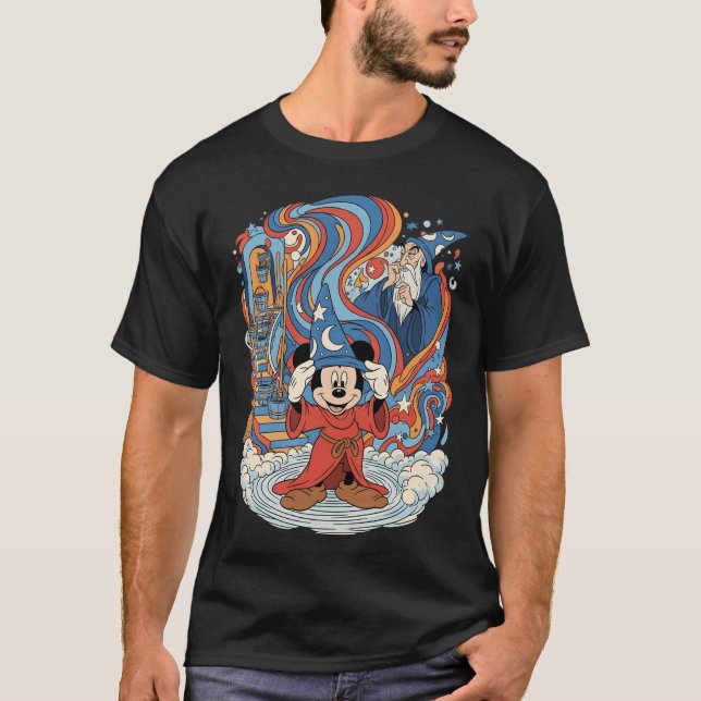 Fantasia Mickey Mouse Sorcerers Apprentice Retro f T-Shirt (Front)