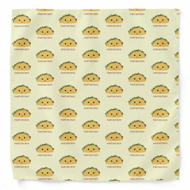Fantastaco Cute Kawaii Taco Pattern Bandana (Front)