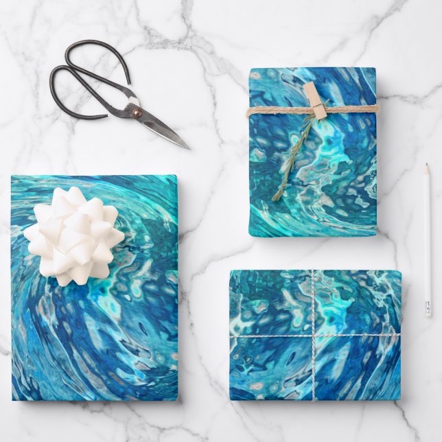 Fantastic Abstract Wave Wrapping Paper Sheets (Front)