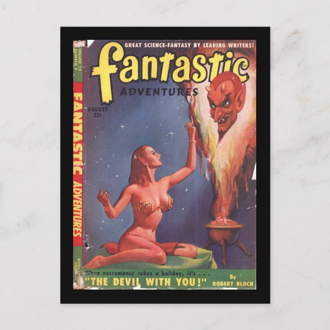 Fantastic Adventures v12 n08 (Aug 1950)_Pulp Art Postcard (Front)