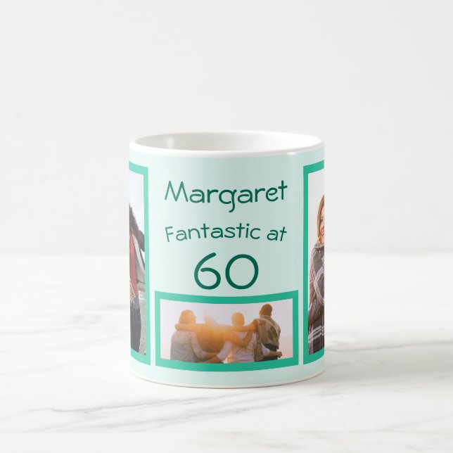 Fantastic at 60 best friend birthday photo collage coffee mug (Center)