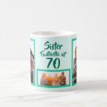 Fantastic at 70 sister birthday photo collage coffee mug<br><div class="desc">👉 Put a smile on a face with this awesome 70th birthday sister photo collage coffee mug! - Simply click to personalize this design 🔥 My promises - This design is unique and is designed with you in mind 🙏 Thank you for supporting my small business - If you would...</div>