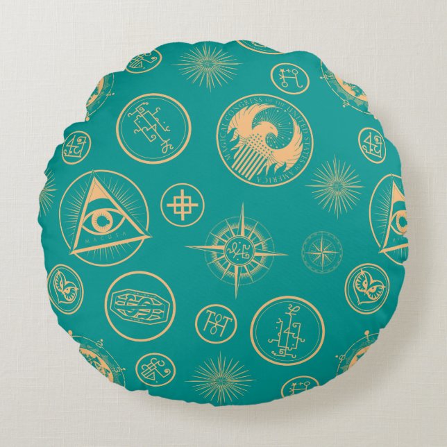 FANTASTIC BEASTS AND WHERE TO FIND THEM™ Pattern Round Pillow (Front)