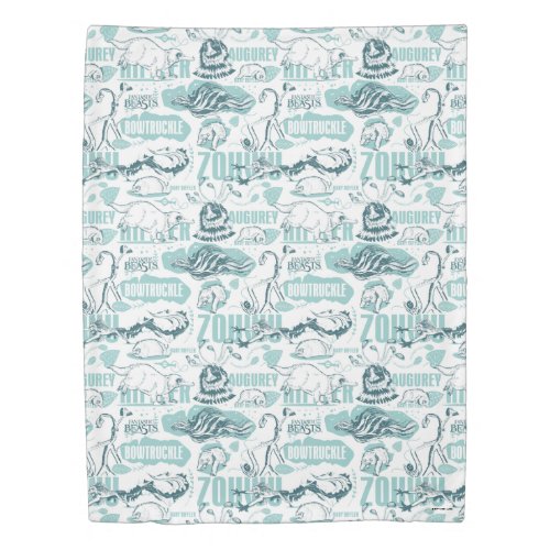 Fantastic Beasts Blue Pattern Duvet Cover