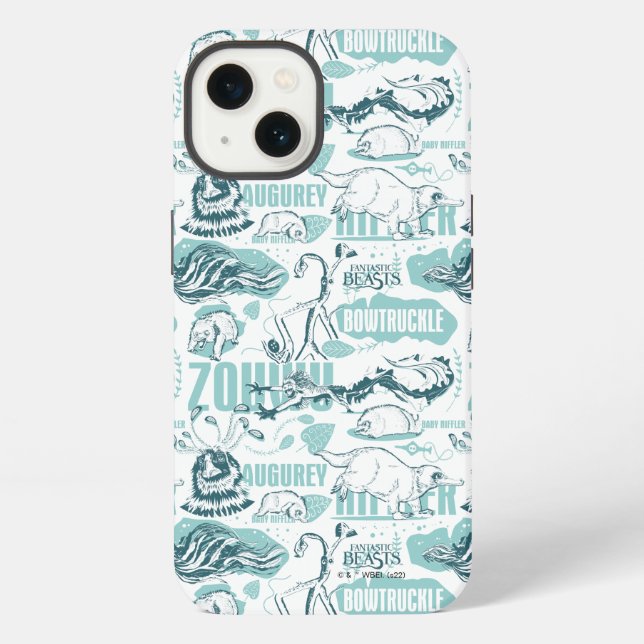 Fantastic Beasts Blue Pattern Iphone Case (Back)
