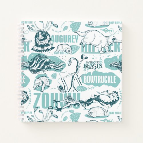 Fantastic Beasts Blue Pattern Notebook