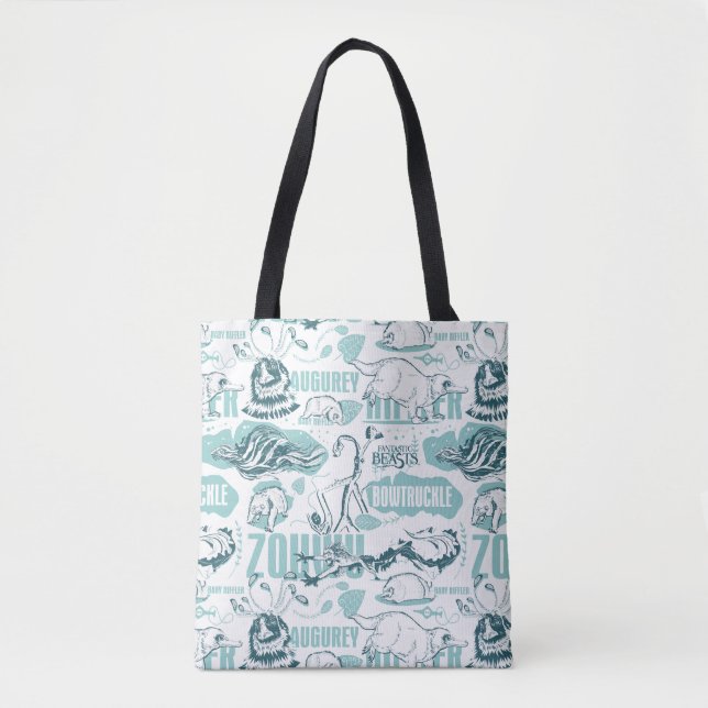 Fantastic Beasts Blue Pattern Tote Bag (Front)