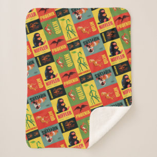 Fantastic Beasts Vintage Pattern Sherpa Blanket