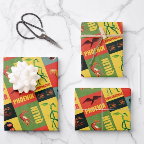 Fantastic Beasts Vintage Pattern Wrapping Paper Sheets