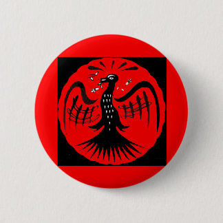 fantastic bird folk art bird button