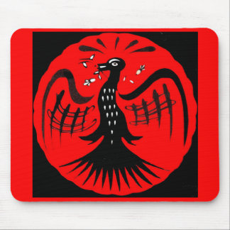 fantastic bird folk art bird mouse pad