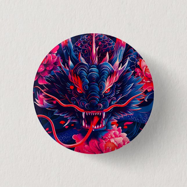 Fantastic Blossom Fury Dragon Button (Front)