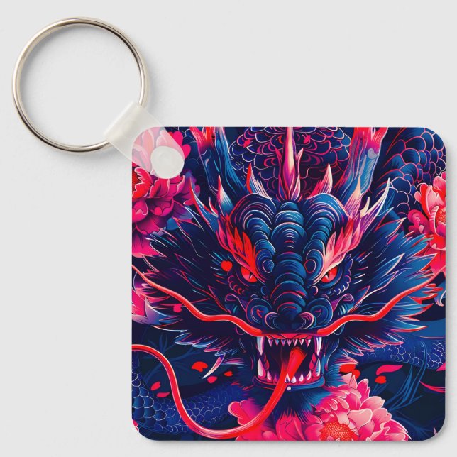 Fantastic Blossom Fury Dragon Keychain (Front)