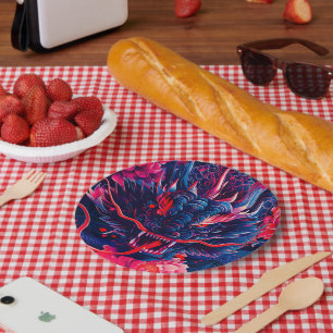 Fantastic Blossom Fury Dragon Paper Plates