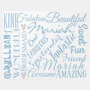 Fantastic Bridesmaid Personalize Fabulous Words Fleece Blanket
