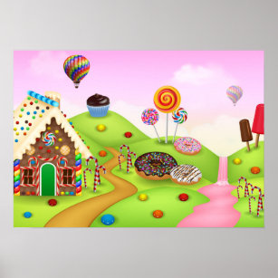 Candy Land Posters Prints Zazzle - candy land obby roblox candyland poster art