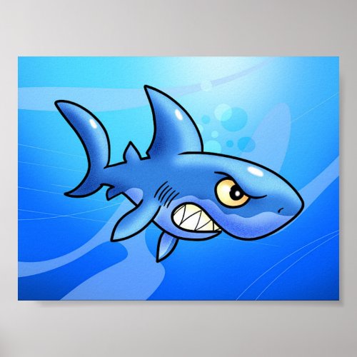 Fantastic Cartoon Shark Poster