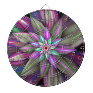 Fantastic Colorful Exotic Flower Dart Board