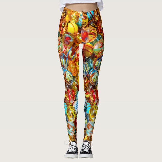 Fantastic colorful neon marbles leggings (Front)