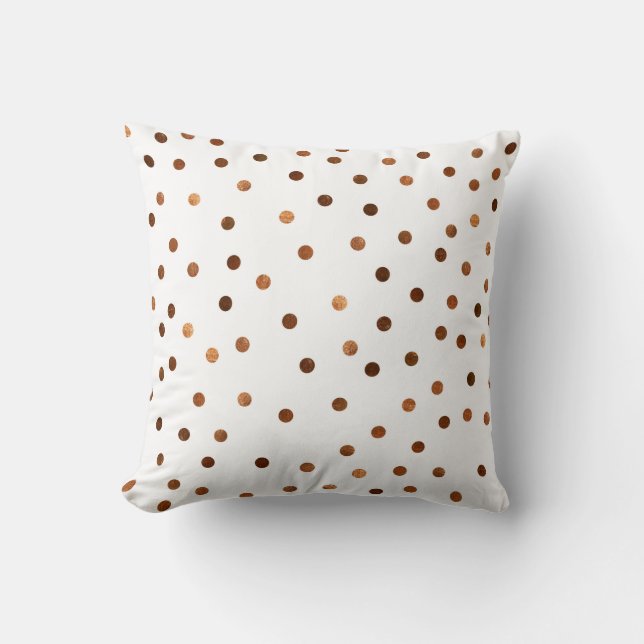Fantastic Copper Dots pattern throw pillow (Front)