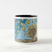 Fantastic Depiction of the Solar System Two-Tone Coffee Mug (Center)