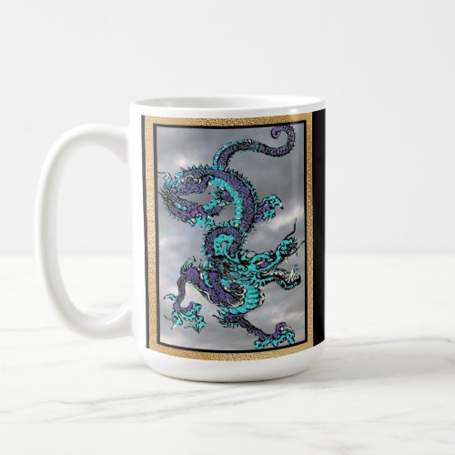 Fantastic Dragon Purple and Blue v7 Coffee Mug