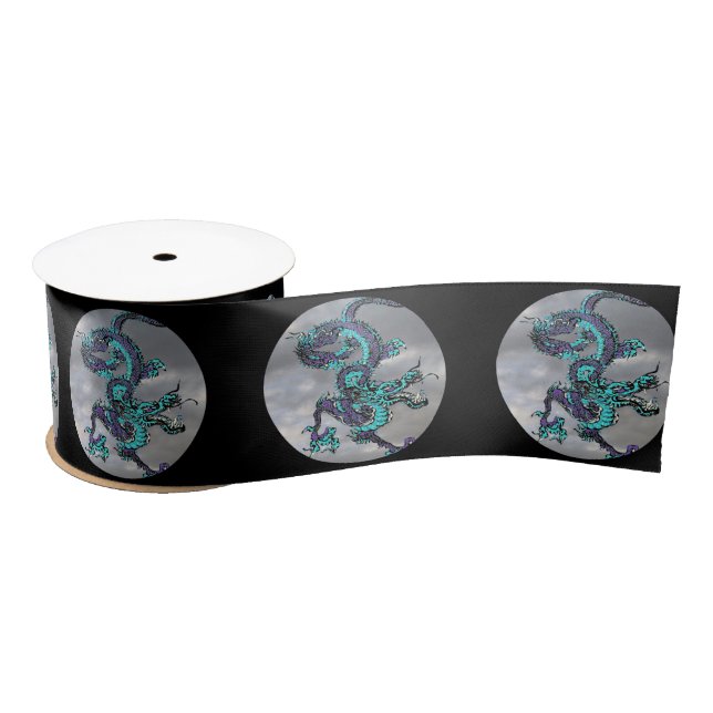 Fantastic Dragon Purple and Blue v7 Satin Ribbon (Spool)