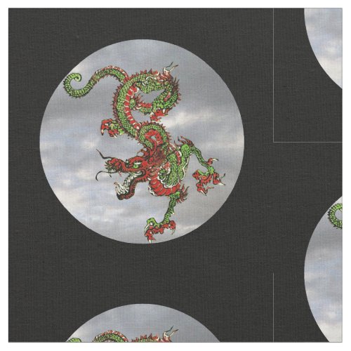 Fantastic Dragon Red and Gold v3 Fabric