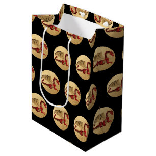 Fantastic Dragon Red and Gold v4 Medium Gift Bag