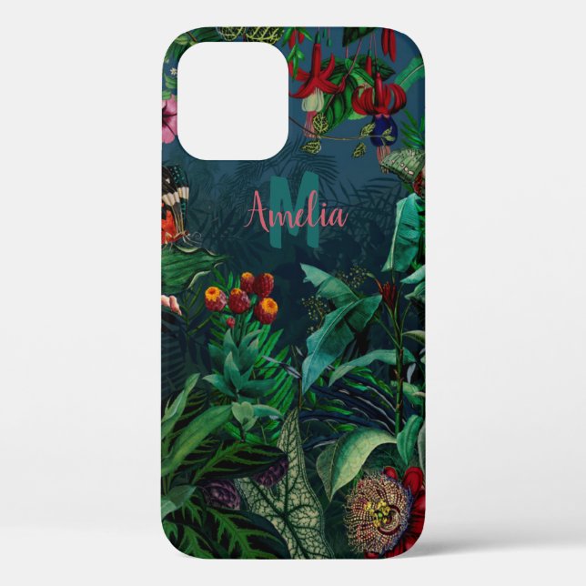 Fantastic Fabulous Midnight Rainforest Monogram Case-Mate iPhone Case (Back)