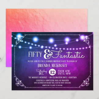 Fantastic Fifty Surprise Birthday Party Invitation