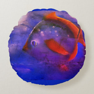 Fantastic Fishes series Round Pillow