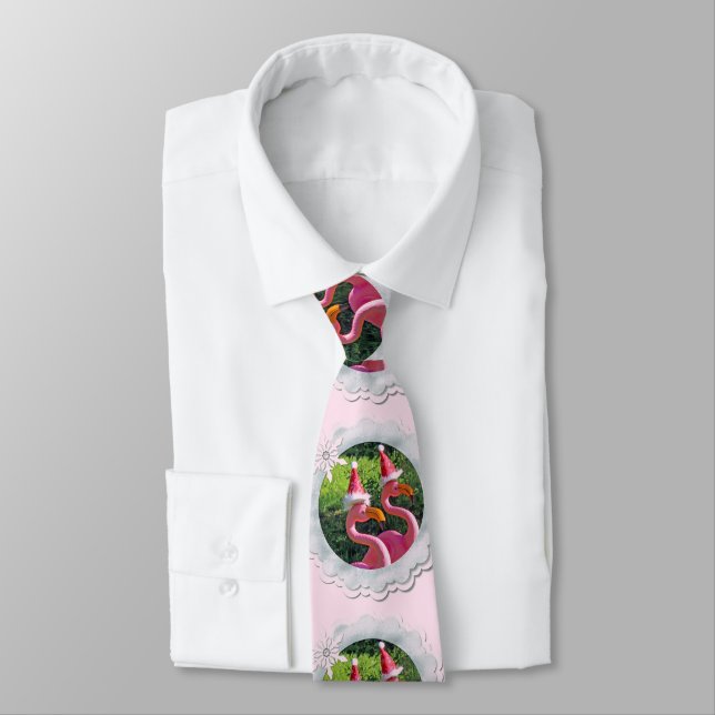 Fantastic Flamingo Christmas Tie! Neck Tie (Tied)
