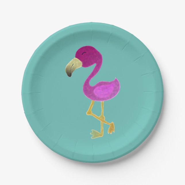 Fantastic Flamingo Paper Plates (Front)