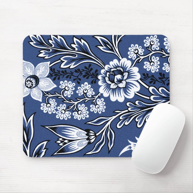 Fantastic Flowers (Blue) Fine Art Mouse Pad (With Mouse)