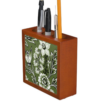 Fantastic Flowers (Moss Green) Desk Organizer