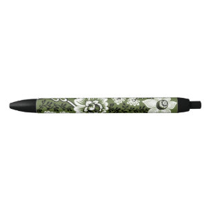 Fantastic Flowers (Moss Green) Fine Art Pen