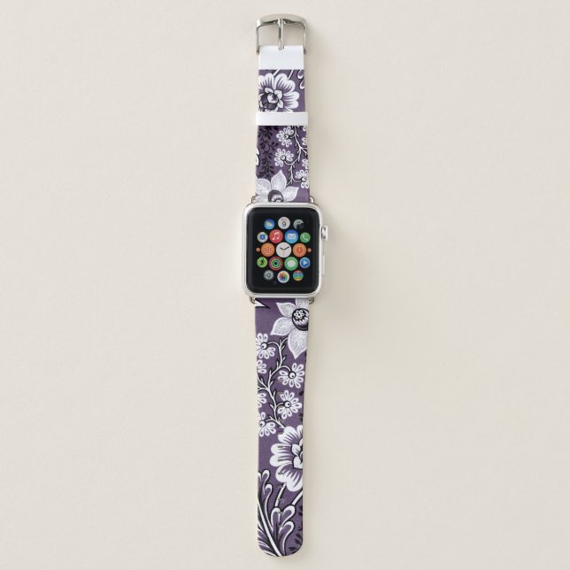 Fantastic Flowers (Plum) Fine Art Apple Watch Band (Front)