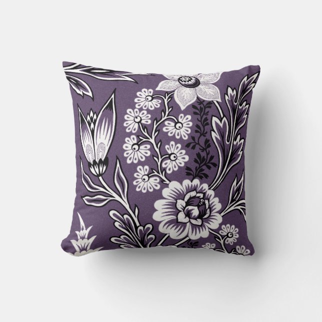 Fantastic Flowers (Plum) Fine Art Throw Pillow (Front)