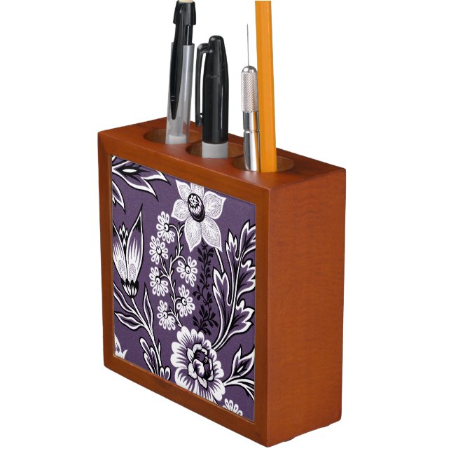 Fantastic Flowers (Purple) Desk Organizer (In Situ)