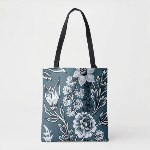 Fantastic Flowers (Slate Teal) Fine Art Tote Bag