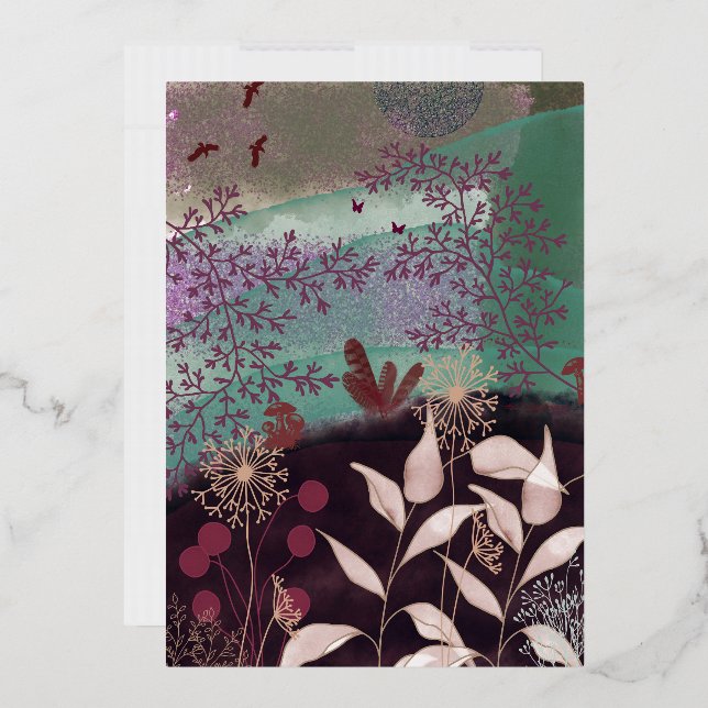 Fantastic landscape foil invitation (Envelope)