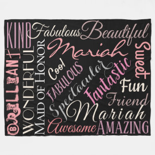 Fantastic Maid of Honor Personalize Fabulous Words Fleece Blanket