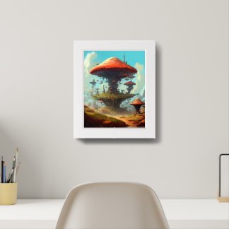 Fantastic Mushroom World Framed Art